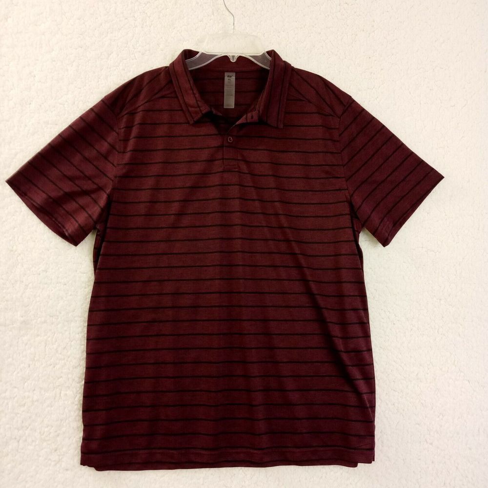 Dip Polo‎ Shirt Mens Extra Large XL Burgundy Polyester Lightweight